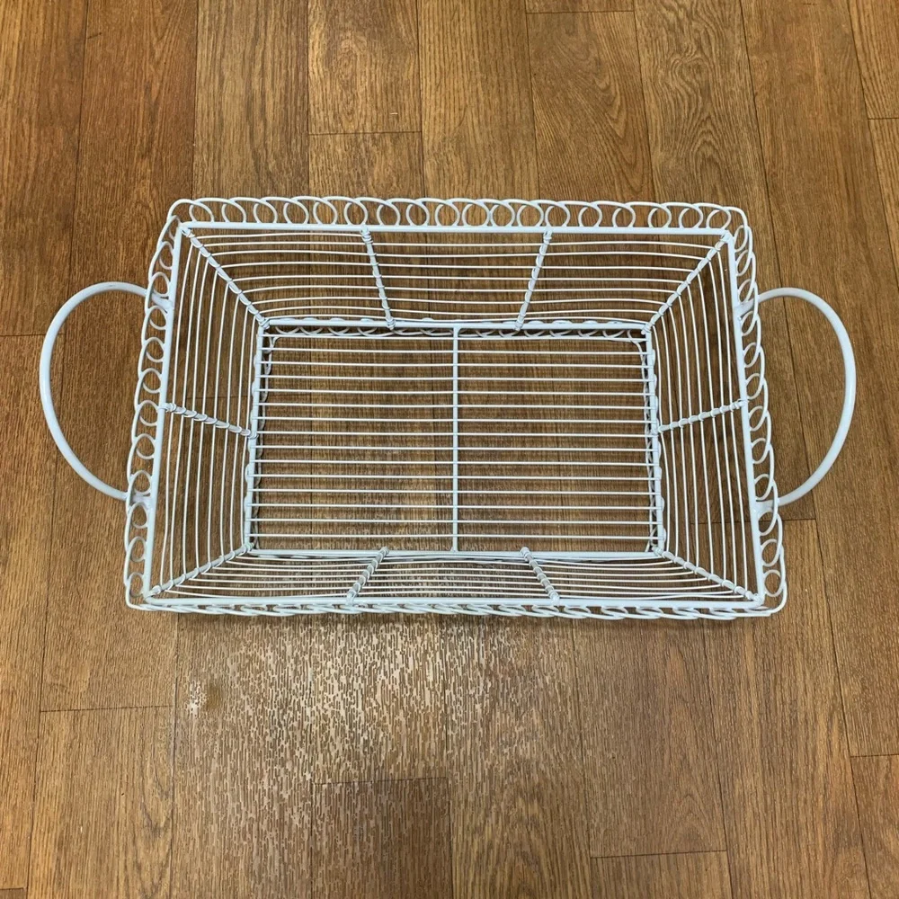 Vintage wire coated white tray/basket